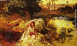 Frederick Arthur Bridgman Famous Paintings - At The Oasis